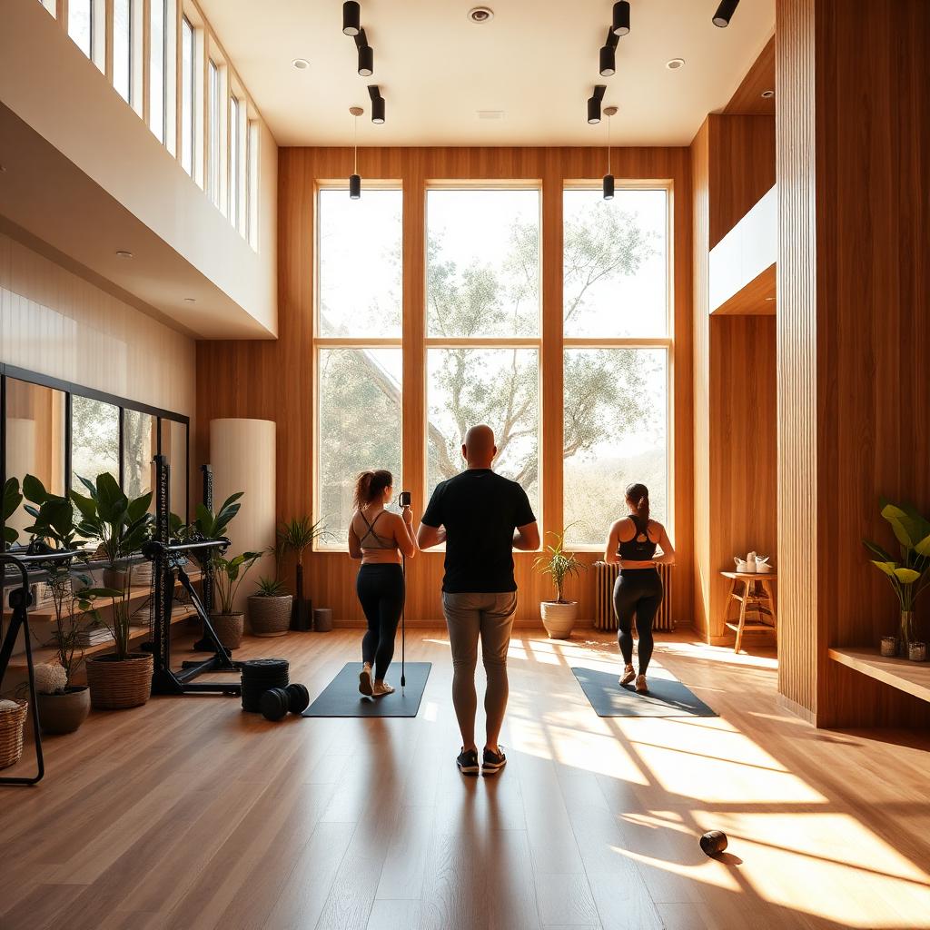 Personal training session in a bright, premium studio space